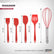 Silicone Kitchen Tools Set, 5 Pcs | Heat Resistant & Non-Stick Safe | Red