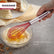 Silicone Coated Egg Beater/Whisk | Heat Resistant | Non-Stick Safe | Sturdy Wire Whisk - Red