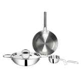 Triply 4-Piece Cookware Set | Induction Compatible | Mirror Finish | Even Heat Distribution - KFT