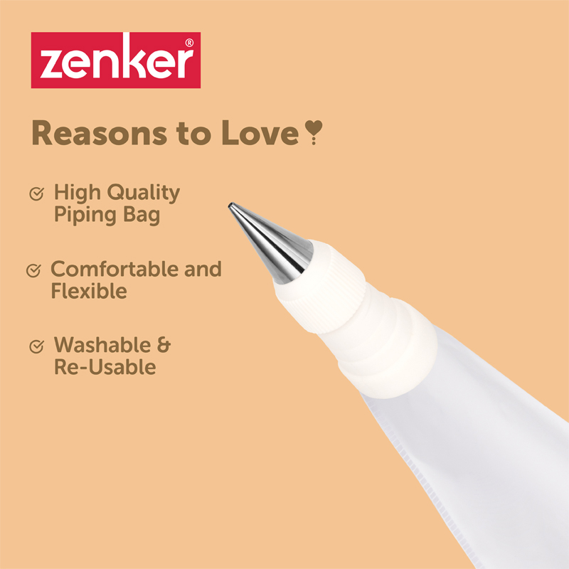 Forcing Bag with 6 Nozzles 30 CM White