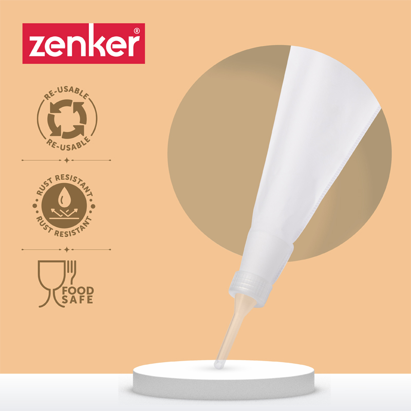 Piping Bag with 5 Nozzles 30 CM White