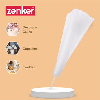 Piping Bag with 5 Nozzles 30 CM White