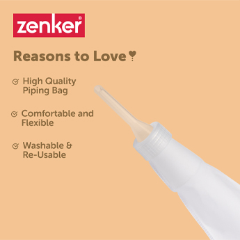 Piping Bag with 5 Nozzles 30 CM White