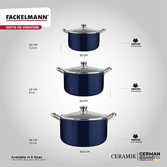 Ceramik Casserole w Glass Lid 20 CM|3.3 L