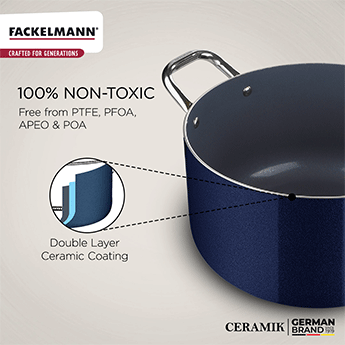 Ceramik Casserole w Glass Lid 20 CM|3.3 L