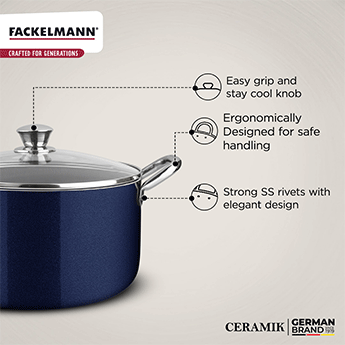 Ceramik Casserole w Glass Lid 20 CM|3.3 L