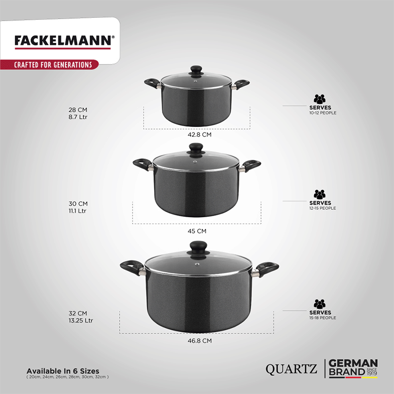 Quartz Casserole w Glass Lid 20 CM|3.3 L