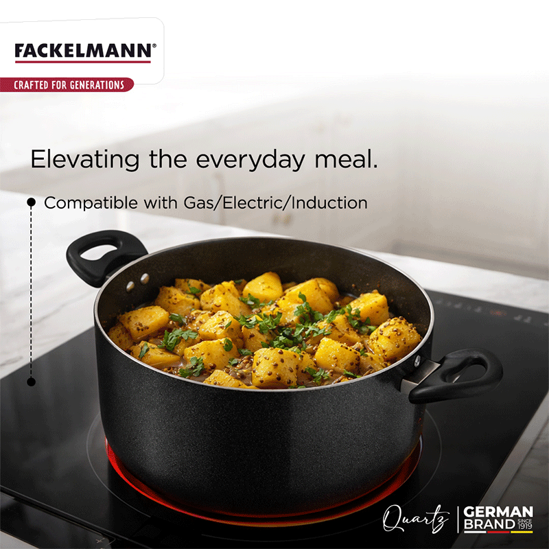 Quartz Casserole w Glass Lid 20 CM|3.3 L