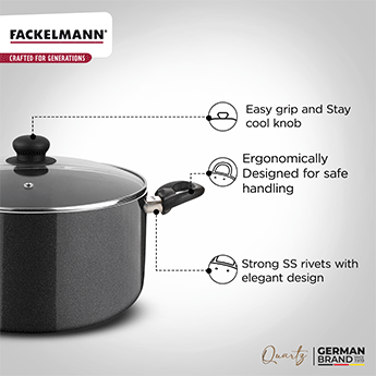 Quartz Casserole w Glass Lid 20 CM|3.3 L