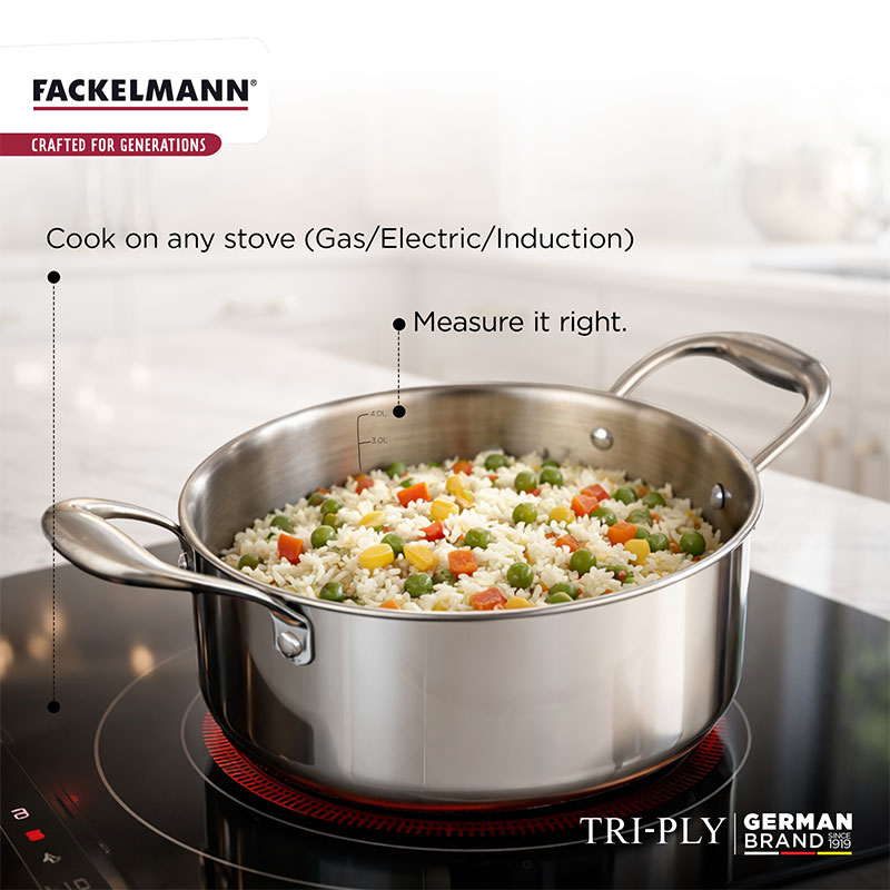 Triply Casserole with Lid20 CM|3.3 L