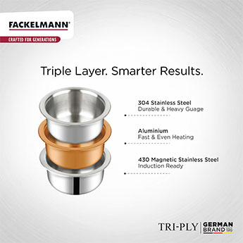 Triply Casserole with Lid20 CM|3.3 L