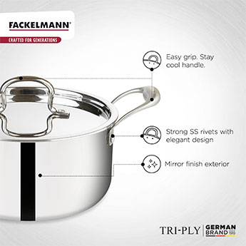 Triply Casserole with Lid20 CM|3.3 L