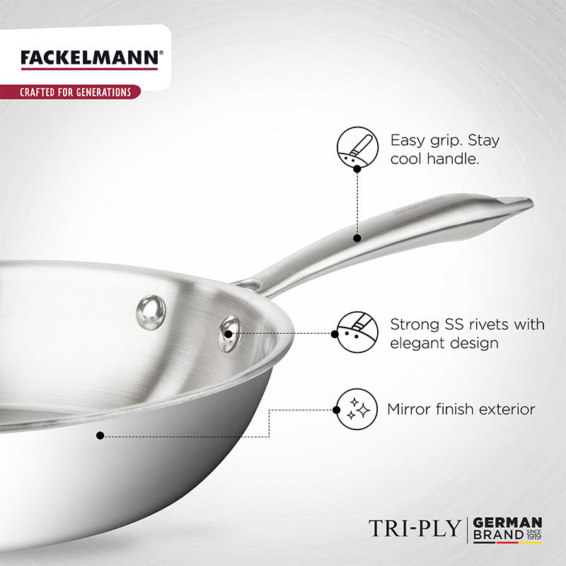Triply Fry Pan w SS Lid 20 CM|1.2 L