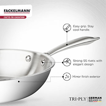 Triply Fry Pan w SS Lid 20 CM|1.2 L