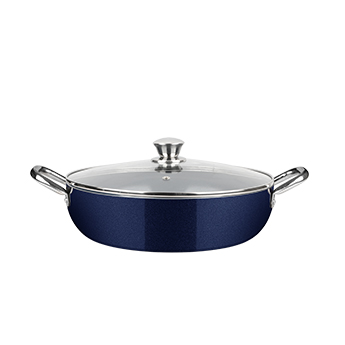 Ceramik Kadhai w Glass Lid 22 CM|1.5 L