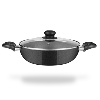 Quartz Kadhai w Glass Lid 24 CM|2.4 L
