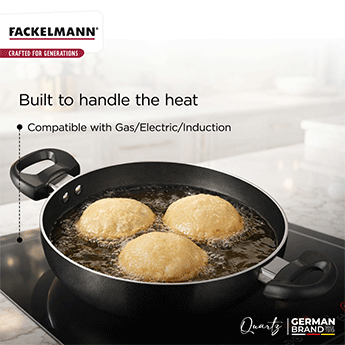 Quartz Kadhai w Glass Lid 24 CM|2.4 L