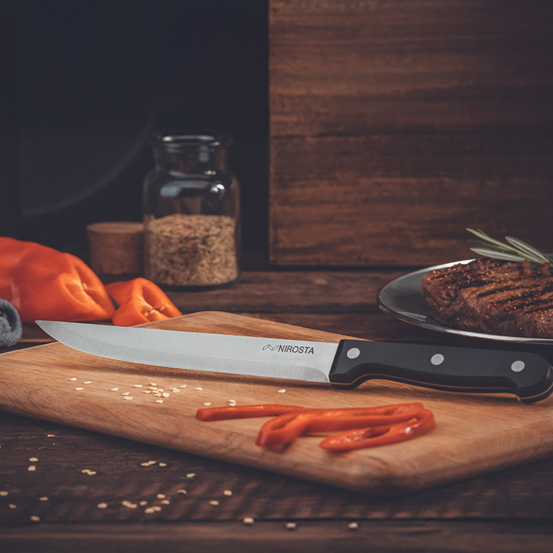 Meat knife Mega Plain Blade 32 CM Black