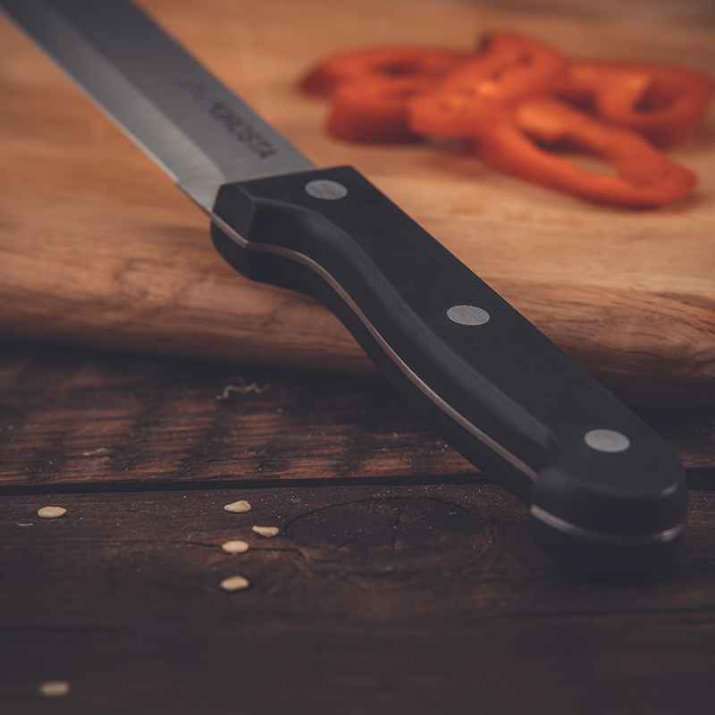 Meat knife Mega Plain Blade 32 CM Black