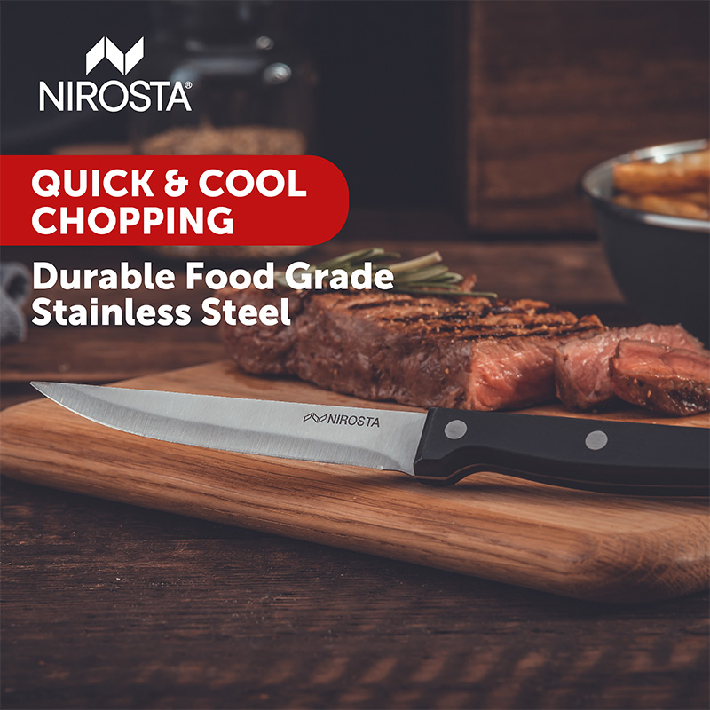 Steak Knife Mega Plain Blade 21 CM Black