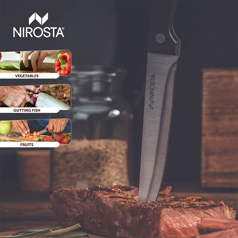 Steak Knife Mega Plain Blade 21 CM Black