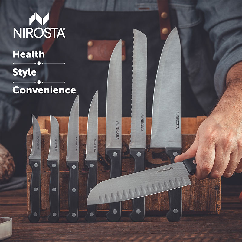 Steak Knife Mega Plain Blade 21 CM Black