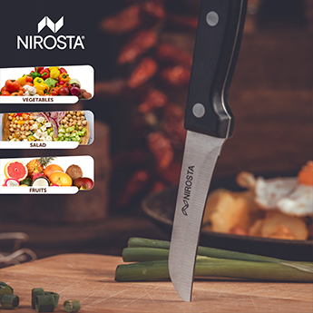 Vegetable Knife Mega Plain Blade 18 CM Black