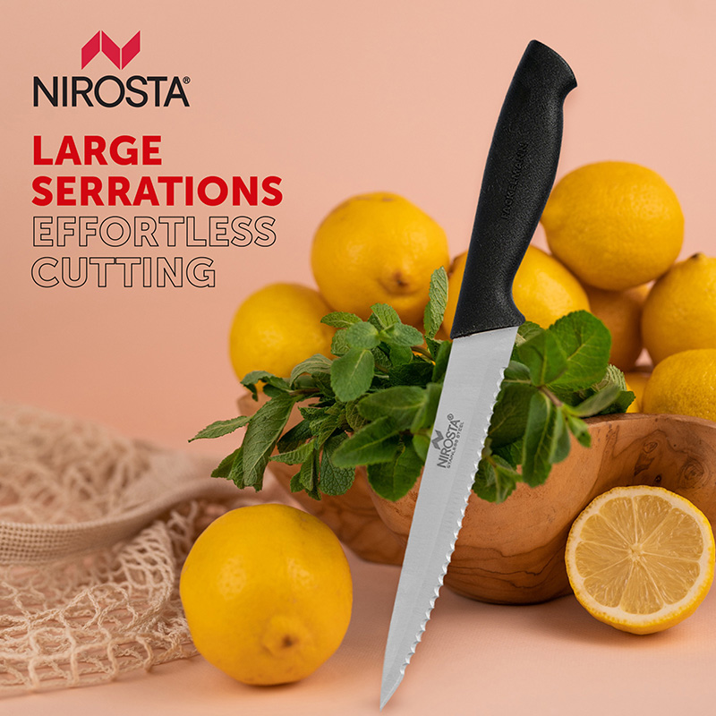 Nirosta Alpha Large Kitchen Knife - Large Serration