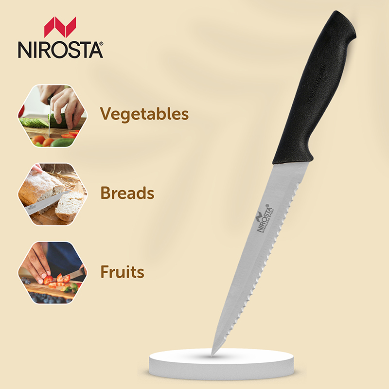 Nirosta Alpha Large Kitchen Knife - Large Serration