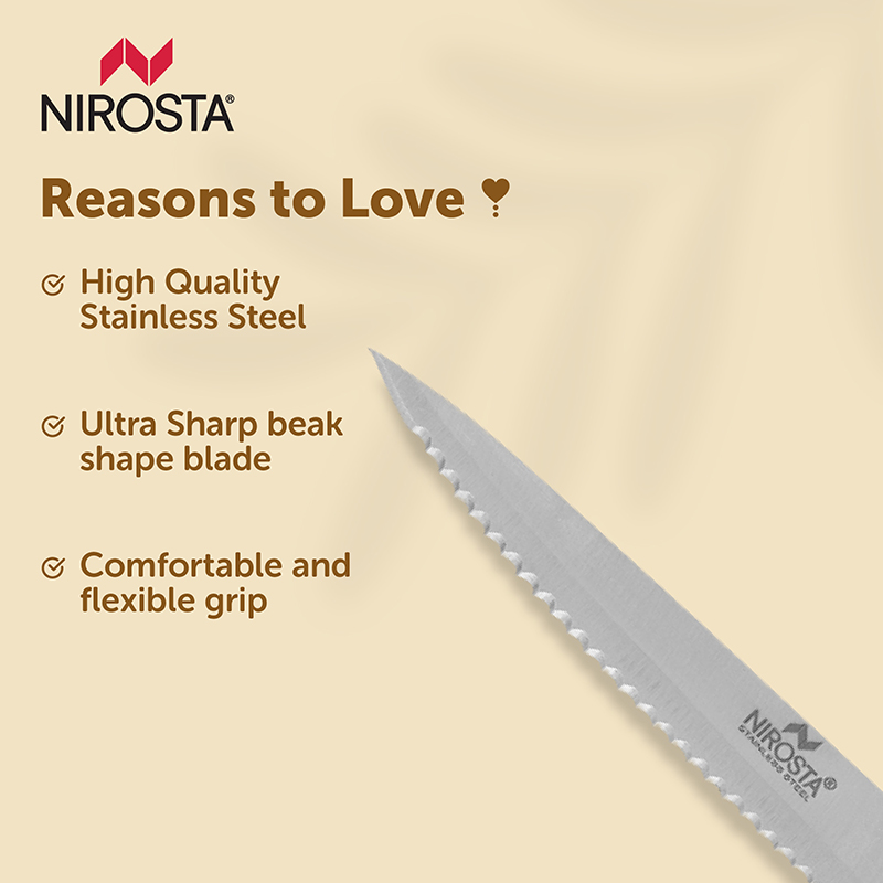 Nirosta Alpha Large Kitchen Knife - Large Serration