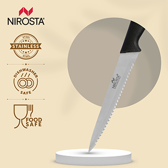 Nirosta Alpha Large Kitchen Knife - Large Serration