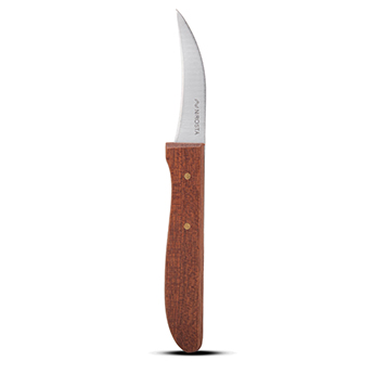 Peeling Knife Rosewood Handle Plain Blade 16 CM Brown