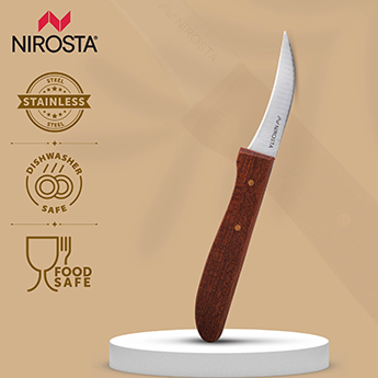Peeling Knife Rosewood Handle Plain Blade 16 CM Brown