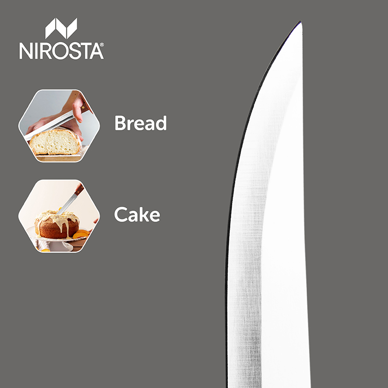 Carving Knife Rosewood Handle Plain Blade 29.5 CM Brown