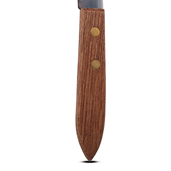 Kitchen Knife Rosewood Handle Plain Blade 17.5 CM Brown