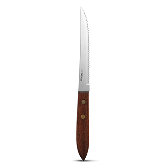 Saw Knife Rosewood Handle Plain Blade 21.5 CM Brown