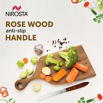 Saw Knife Rosewood Handle Plain Blade 21.5 CM Brown